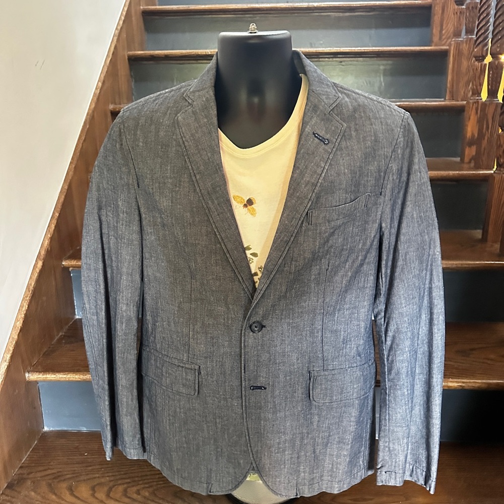 S.K.U Men's light blue Cotton Blazer - M